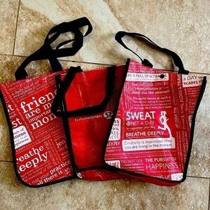 THREE small Lululemon bags lunchbox size